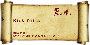 Rick Anita névjegykártya