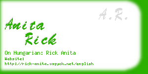 anita rick business card